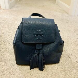 Tory Burch Navy Leather Backpack Purse